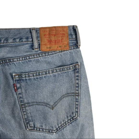 MJ126 Levi’s 505 Regular Fit Denim Jeans 38x30 - Picture 6 of 7